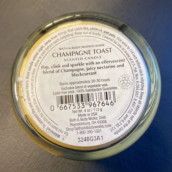 🆕 🥂 CHAMPAGNE TOAST - Candle & 6 Wallflowers Bundle Bath & Body Works Refills - Picture 9 of 15